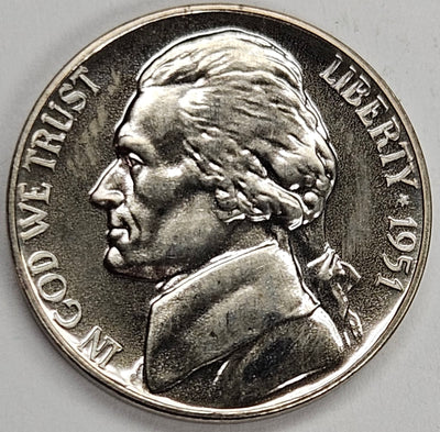 1951 Jefferson Nickel Gem Brilliant Proof