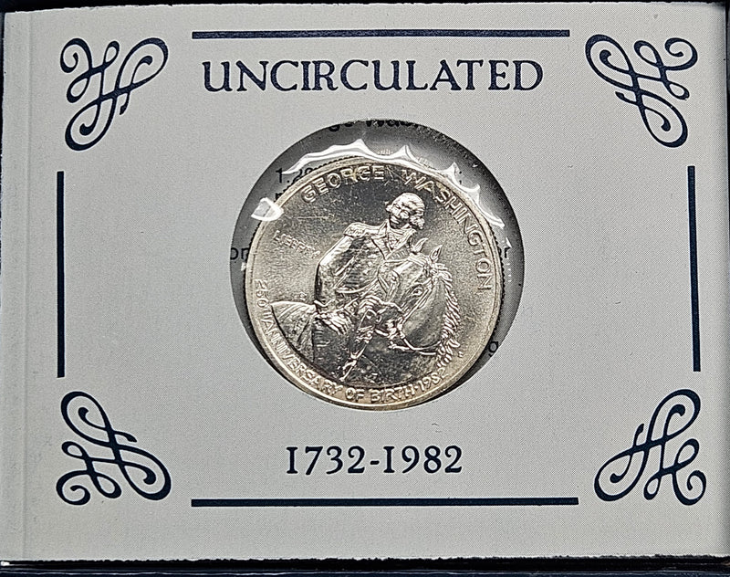 1982-D George Washington 250th Anniversary Silver Half . . . . Gem BU in Original U.S. Mint Box