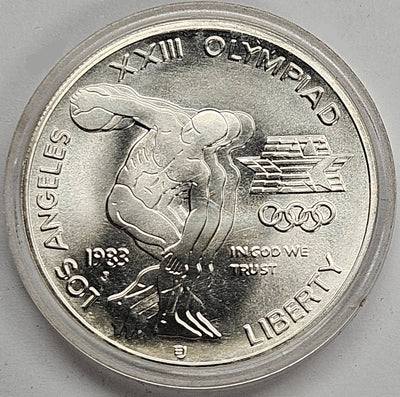 1983-S LA Olympic Discus Thrower Silver Dollar Gem Brilliant Proof