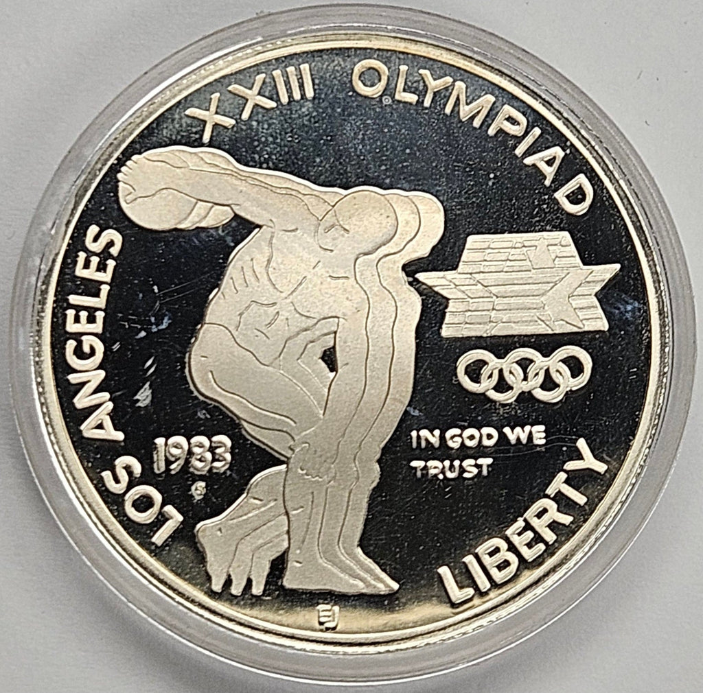 1983-S LA Olympic Discus Thrower Silver Dollar Gem Brilliant Proof