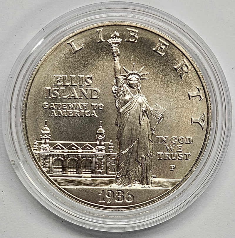 1986-P Statue of Liberty Centennial Silver Dollar . . . . Gem BU in original U.S. Mint Capsule