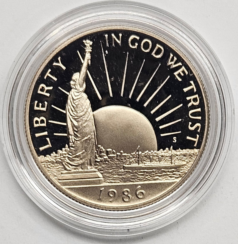 1986-S Statue of Liberty Centennial Half . . . . Gem Brilliant Proof in original U.S. Mint Capsule