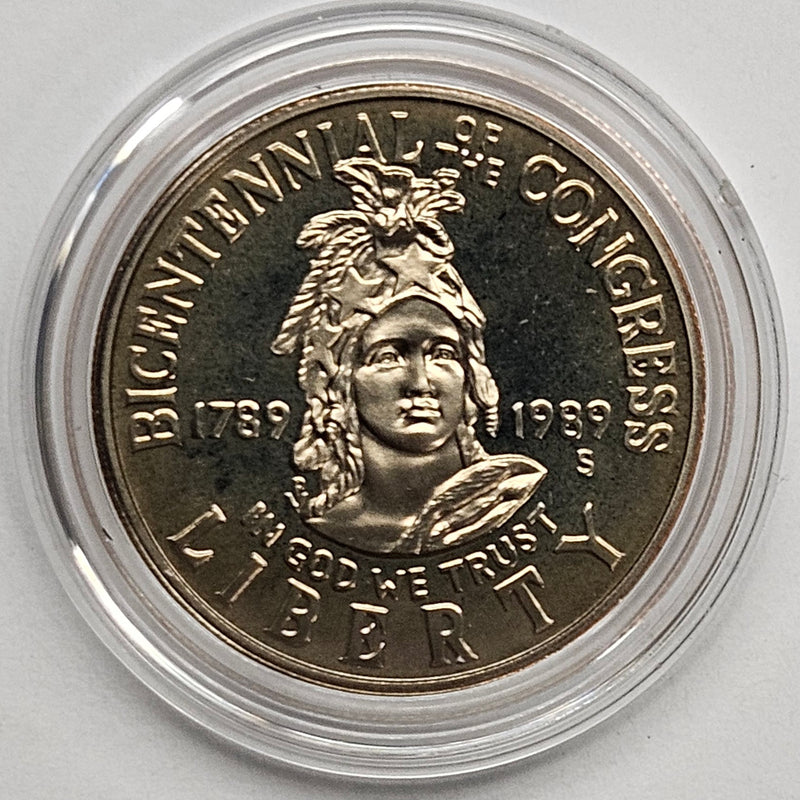 1989-S Congress Bicentennial Half . . . . Gem Brilliant Proof in original U.S. Mint Capsule