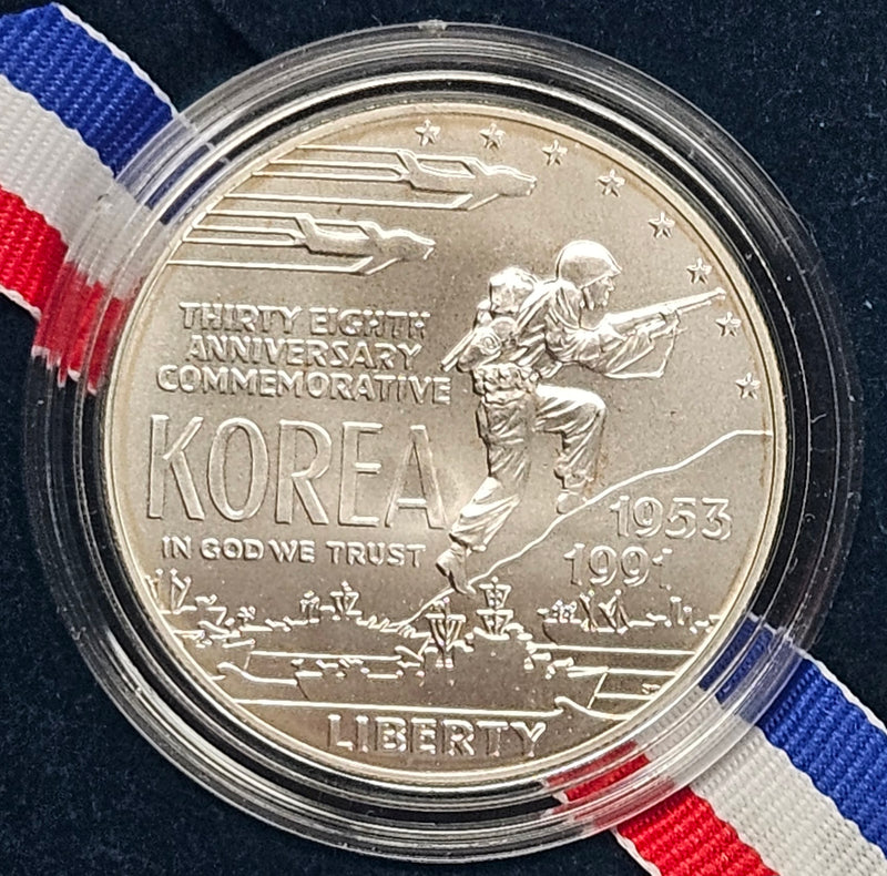 1991-D Korean War Memorial Silver Dollar Gem BU in original U.S. Mint Box