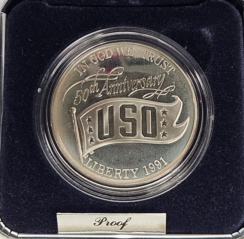 1991-S U.S.O. Silver Dollar . . . . Gem Brilliant Proof in original U.S. Mint Box