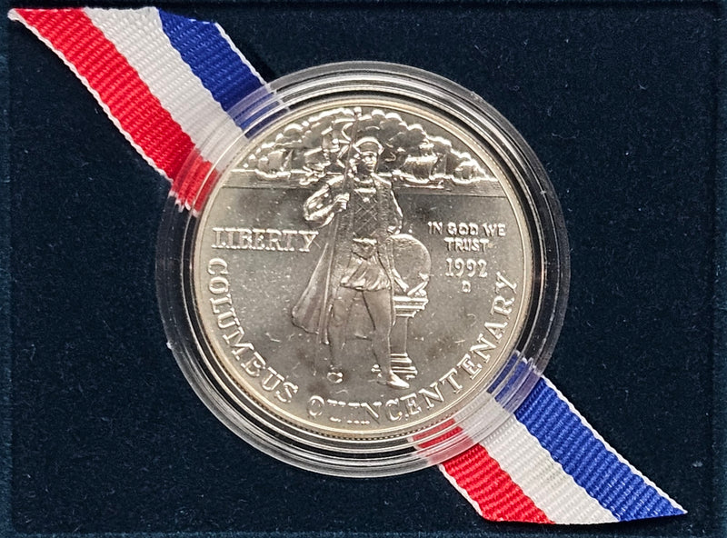 1992-D Columbus Quincentenary Silver Dollar . . . . Gem BU in original U.S. Mint Capsule