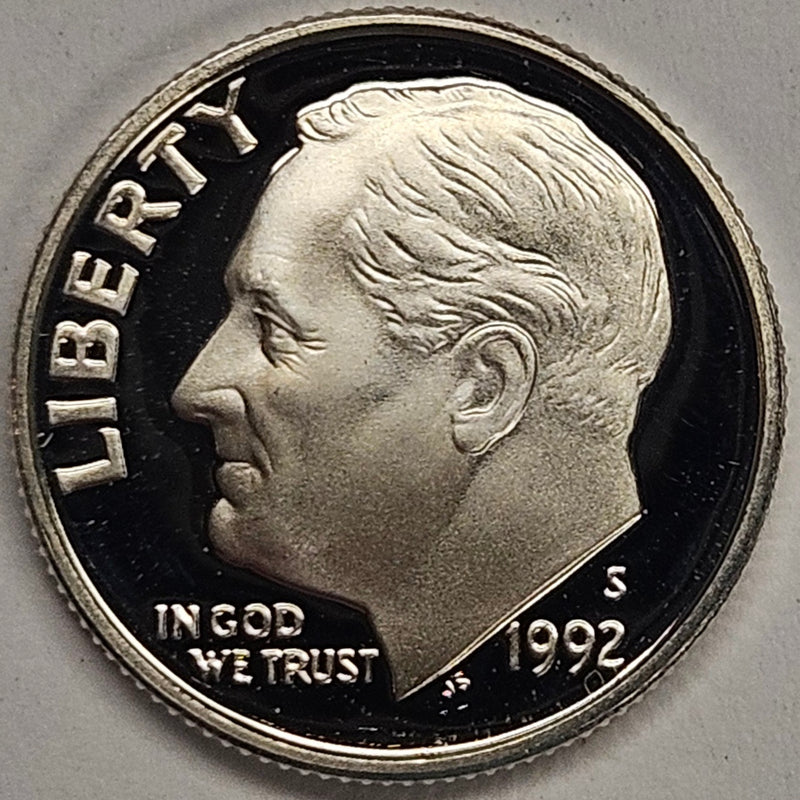 1992-S Roosevelt Dime . . . . Gem Brilliant Proof Silver