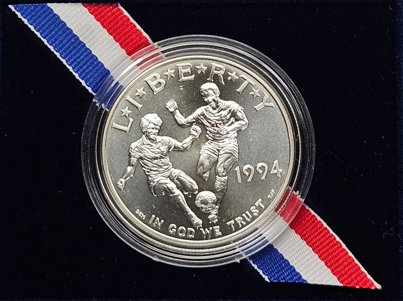 1994-D World Cup Silver Dollar . . . . Gem BU in original U.S. Mint Box