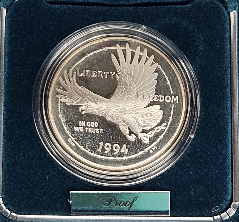 1994-P U.S. Prisoner of War Silver Dollar . . . . Gem Brilliant Proof in original U.S. Mint Box