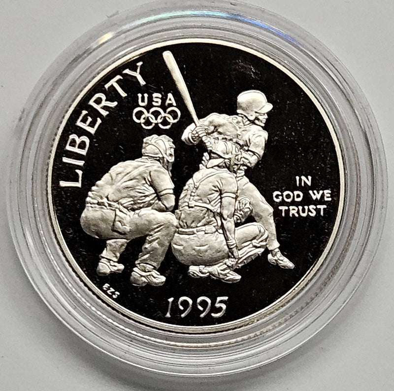 1995-S Olympic Baseball Half . . . . Gem Brilliant Proof in original U.S. Mint Capsule