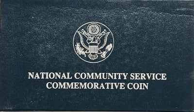 1996-D National Community Service Silver Dollar . . . . Gem BU in original U.S. Mint Box