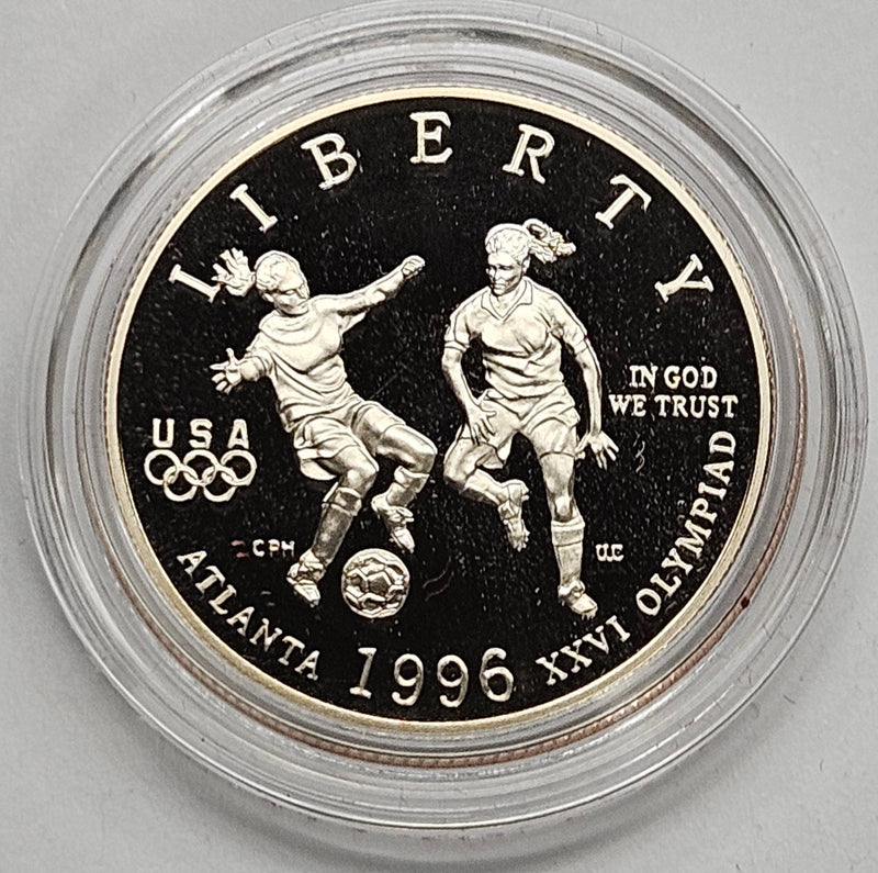 1996-S Olympic Soccer Half . . . . Gem Brilliant Proof in original U.S. Mint Capsule