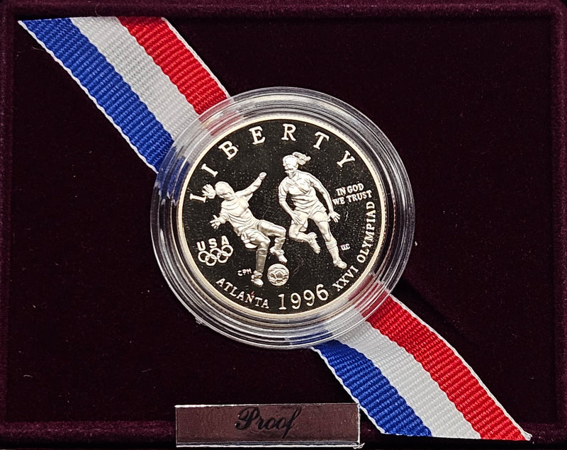 1996-S Olympic Soccer Half . . . . Gem Brilliant Proof in original U.S. Mint Box