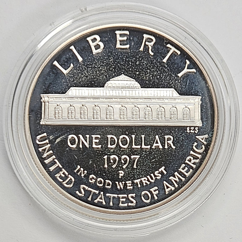 1997-P Botanic Garden Silver Dollar . . . . Gem Brilliant Proof in original U.S. Mint Capsule