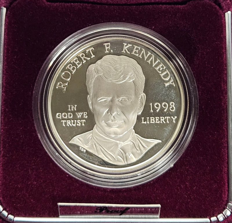 1998-S Robert F. Kennedy Silver Dollar . . . . Gem Brilliant Proof in original U.S. Mint Box