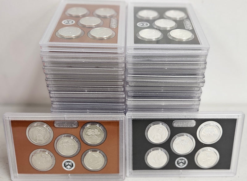 All 44 1999-S to 2020-S Clad and Silver State, Territories, Parks Quarter Proof Sets . . . . Superb Brilliant Proof