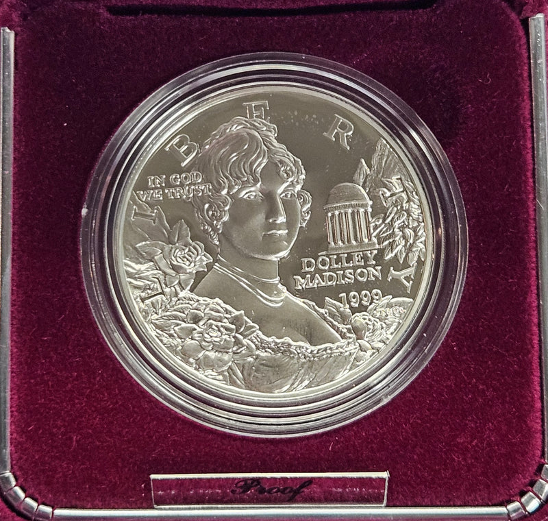 1999-P Dolley Madison Silver Dollar . . . . Gem Brilliant Proof in original U.S. Mint Box