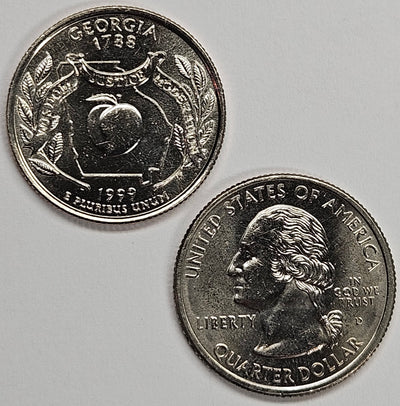 1999-P and D Pair Georgia State Quarters Choice BU