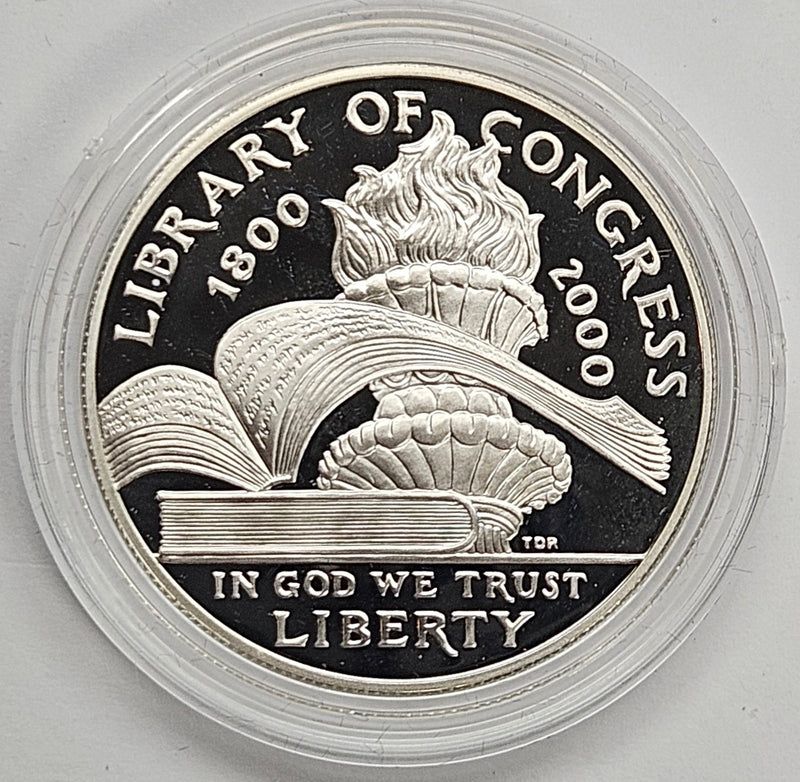 2000-P Library of Congress Bicentennial Silver Dollar . . . . Gem Brilliant Proof in original U.S. Mint Capsule