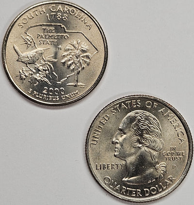 2000-P and D Pair South Carolina State Quarters Choice BU