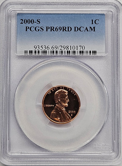 2000-S Lincoln Cent PCGS PR-69 RD DCAM