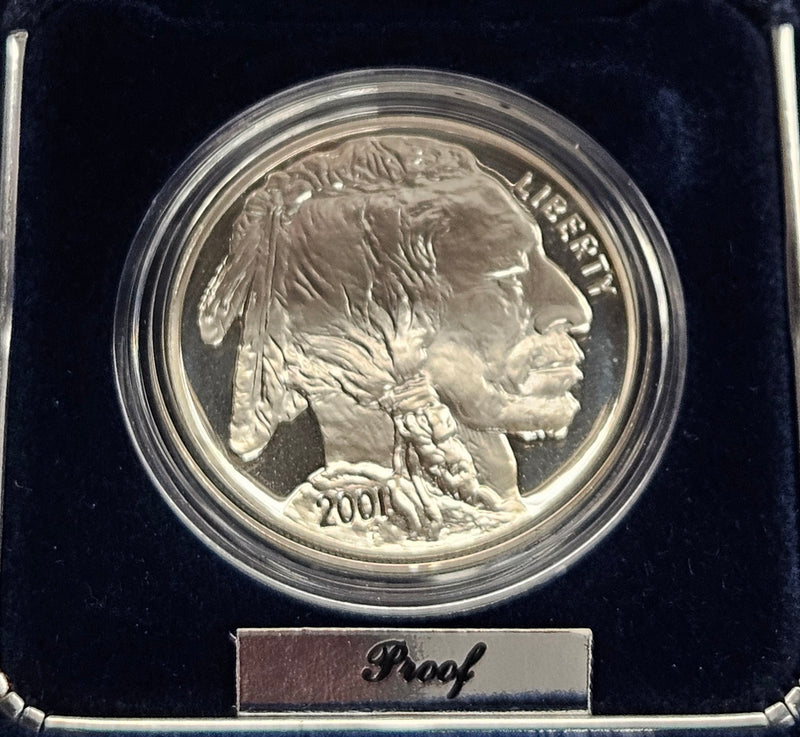 2001-P American Buffalo Silver Dollar . . . . Gem Brilliant Proof in original U.S. Mint Box