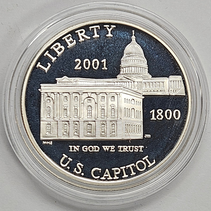 2001-P U.S. Capitol Visitors Center Silver Dollar . . . . Gem Brilliant Proof in original U.S. Mint Capsule