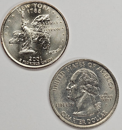 2001-P and D Pair New York State Quarters Choice BU