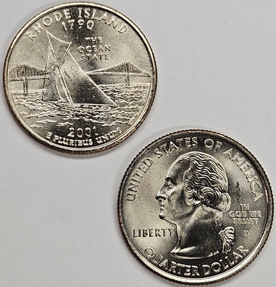 2001-P and D Pair Rhode Island State Quarters Choice BU