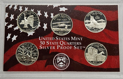 2001-S Silver State Quarter 5-coin Proof Set Superb Proof Silver