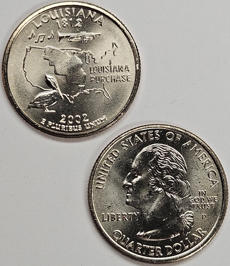 2002-P and D Pair Louisiana State Quarters Choice BU