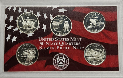 2002-S Silver State Quarter 5-coin Proof Set Superb Proof Silver