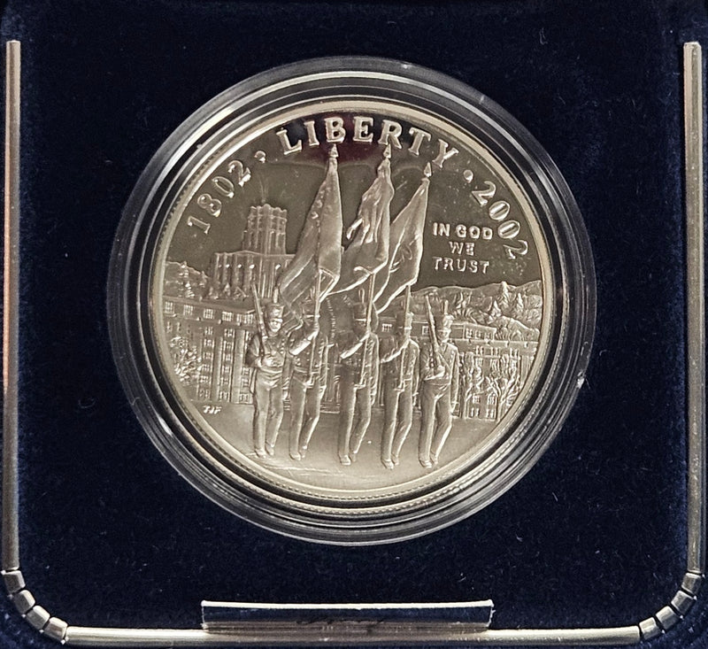 2002-W West Point Bicentennial Silver Dollar . . . . Gem Brilliant Proof in original U.S. Mint Box