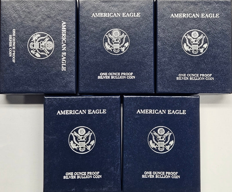 All 5 2003-2007 West Point Silver Eagles . . . . Superb Brilliant Proof