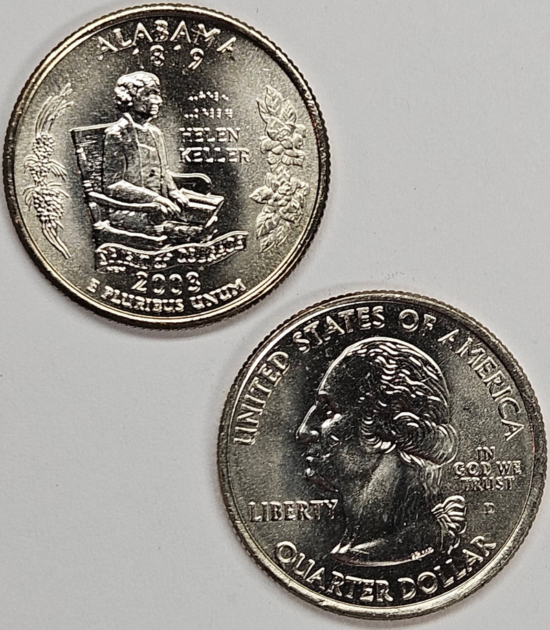 2003-P and D Pair Alabama State Quarters Choice BU