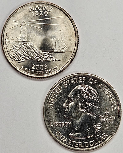 2003-P and D Pair Maine State Quarters Choice BU