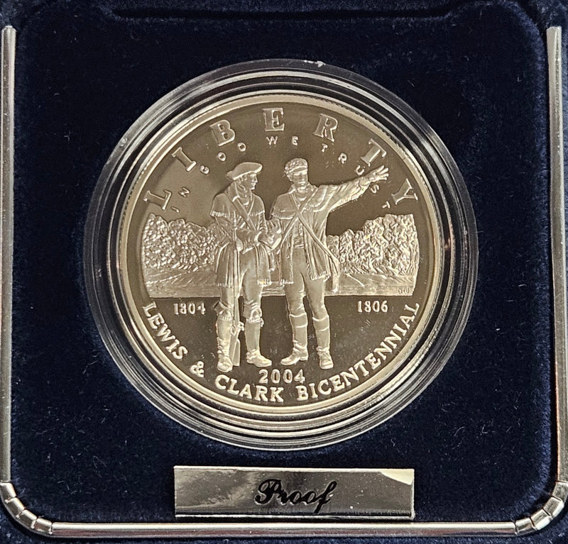 2004-P Lewis and Clark Bicentennial Silver Dollar . . . . Gem Brilliant Proof in original U.S. Mint Box