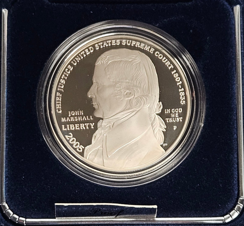 2005-P Chief Justice John Marshall Silver Dollar . . . . Gem Brilliant Proof in original U.S. Mint Box