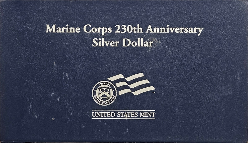 2005-P Marine Corps 230th Anniversary Silver Dollar . . . . Gem Brilliant Proof in original U.S. Mint Box