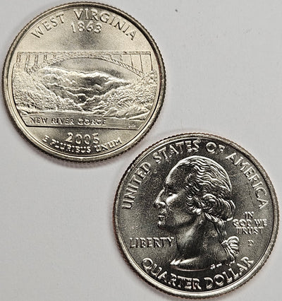 2005-P and D Pair West Virginia State Quarters Choice BU