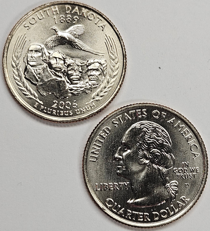 2006-P and D Pair South Dakota State Quarters Choice BU