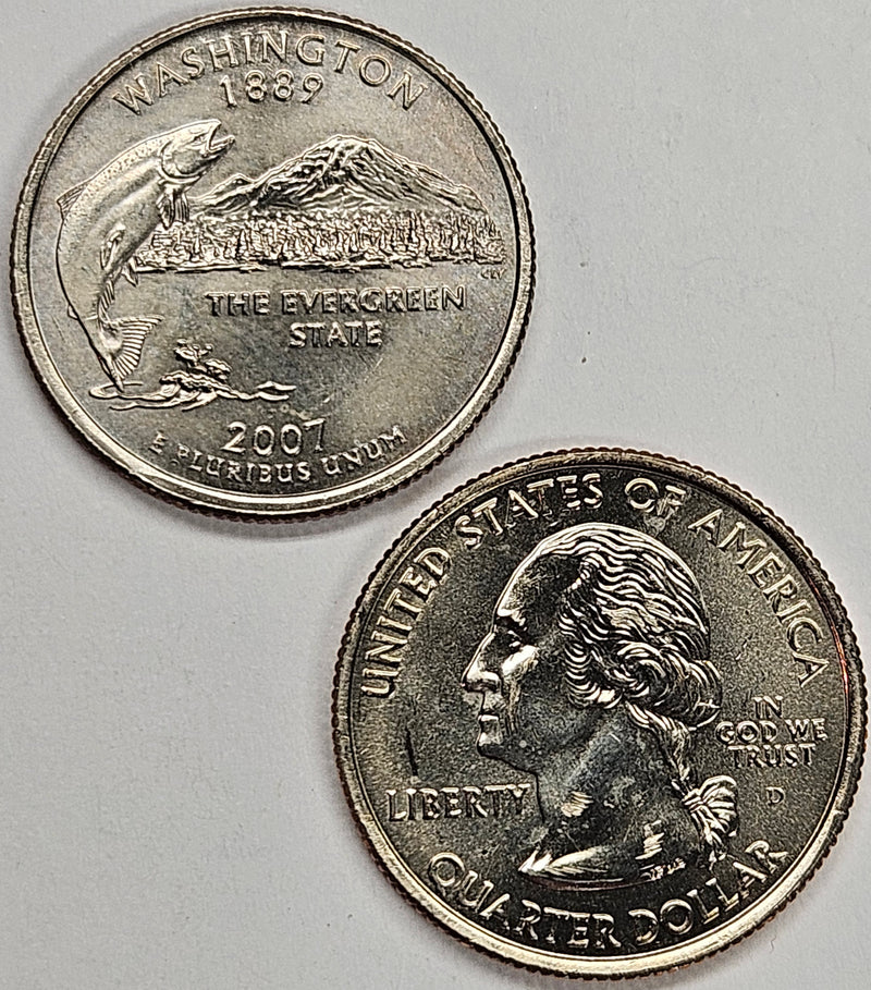 2007-P and D Pair Washington State Quarters Choice BU