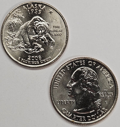 2008-P and D Pair Alaska State Quarters Choice BU