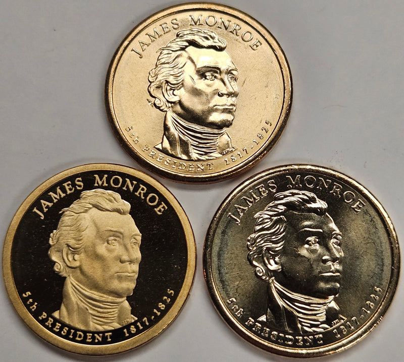 2008-PDS Monroe Presidential Dollars . . . . Choice BU and Superb Proof