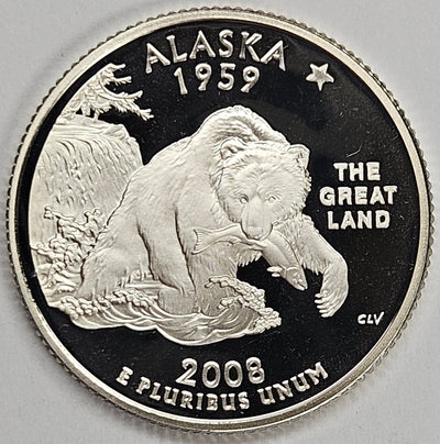 2008-S Alaska State Quarter Superb Brilliant Proof Silver