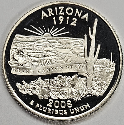 2008-S Arizona State Quarter Superb Brilliant Proof Silver