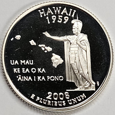 2008-S HAWAII State Quarter Superb Brilliant Proof Silver