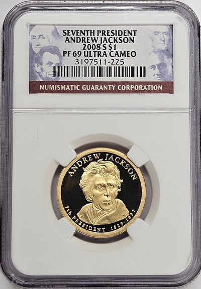 2008-S John Quincy Adams Presidential Dollar NGC PF-69 Ultra Cameo
