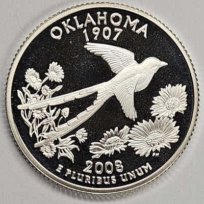 2008-S Oklahoma State Quarter Superb Brilliant Proof Silver