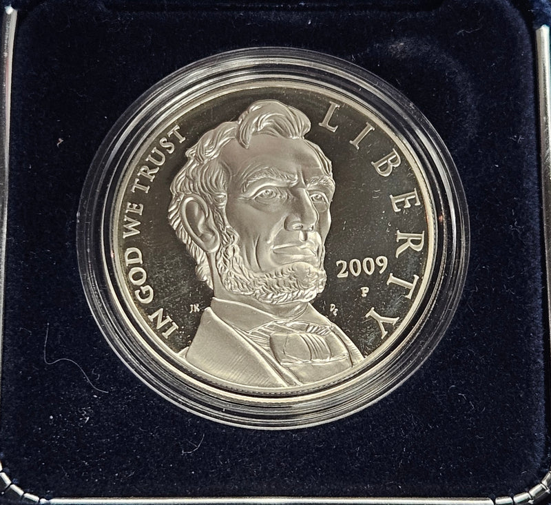 2009-P Abraham Lincoln Bicentennial Silver Dollar . . . . Gem Brilliant Proof in original U.S. Mint Box